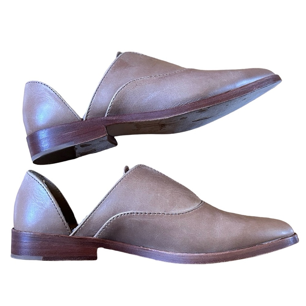 Nisolo Leather Smoking Flats Taupe Nude Beige Shoes Size 6 - Picture 12 of 14